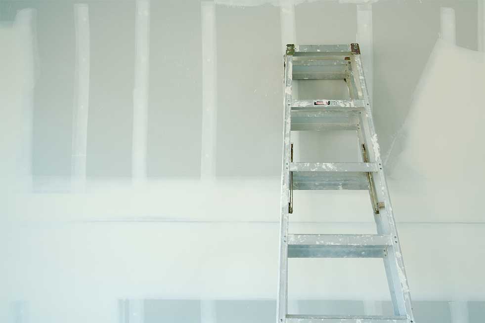 ladder against the drywall